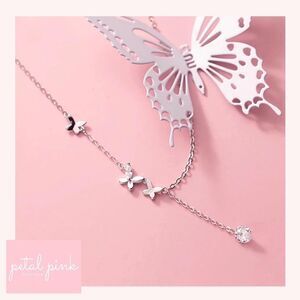 GORGEOUS Adjustable Dainty Butterfly Crystal Tassel Necklace